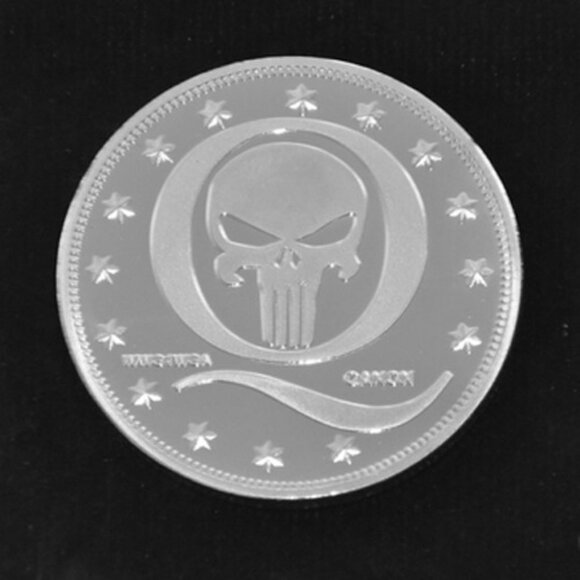 Q Anon Punisher Where We Go One, We Go All Silver Plated Trump Coin LMT EDITION - Picture 2 of 3